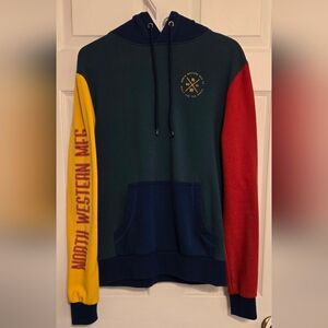 Colorblock Hoodie with Embroidered Sleeve